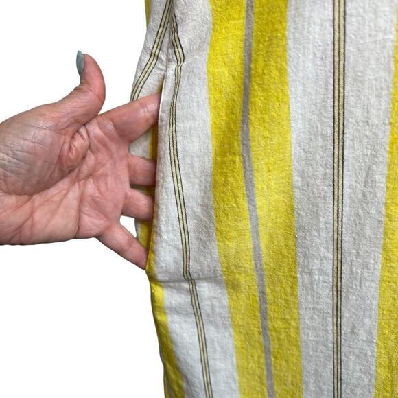 Tommy Bahama Striped Yellow White Grey Lined Halter Dress Mini - Picture 5 of 8